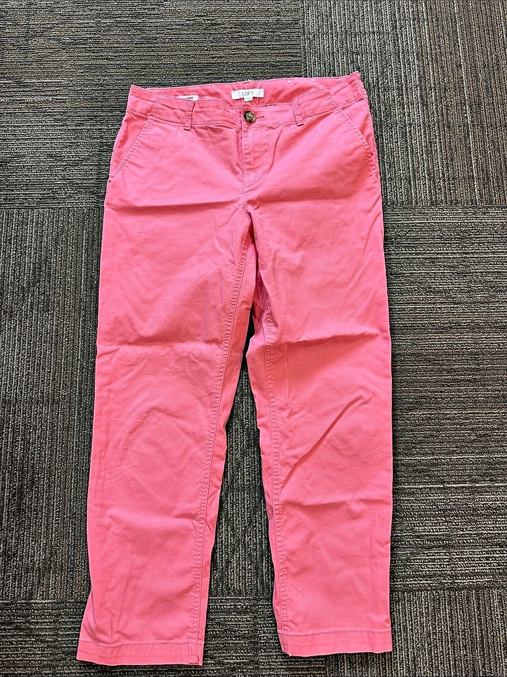 LOFT The Monroe Slim Straight Leg Pants Pink Size 6